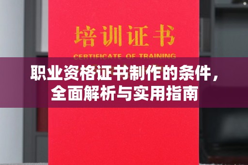 鸟松职业资格证书制作的条件，全面解析与实用指南